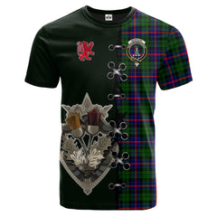 Morrison Modern Tartan T-shirt - Lion Rampant And Celtic Thistle Style