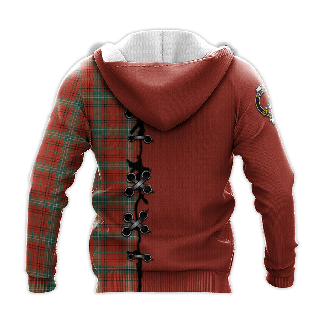 Morrison Red Ancient Tartan Hoodie - Lion Rampant And Celtic Thistle Style