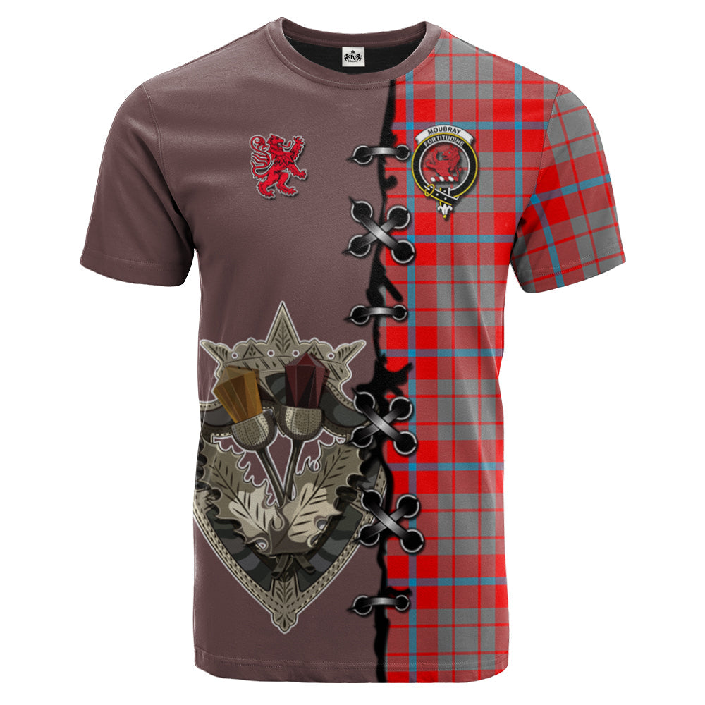 Moubray Tartan T-shirt - Lion Rampant And Celtic Thistle Style