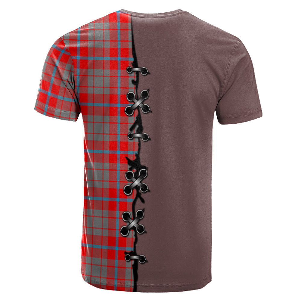 Moubray Tartan T-shirt - Lion Rampant And Celtic Thistle Style