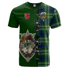 Mow Tartan T-shirt - Lion Rampant And Celtic Thistle Style