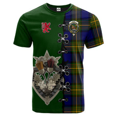 Muir Tartan T-shirt - Lion Rampant And Celtic Thistle Style