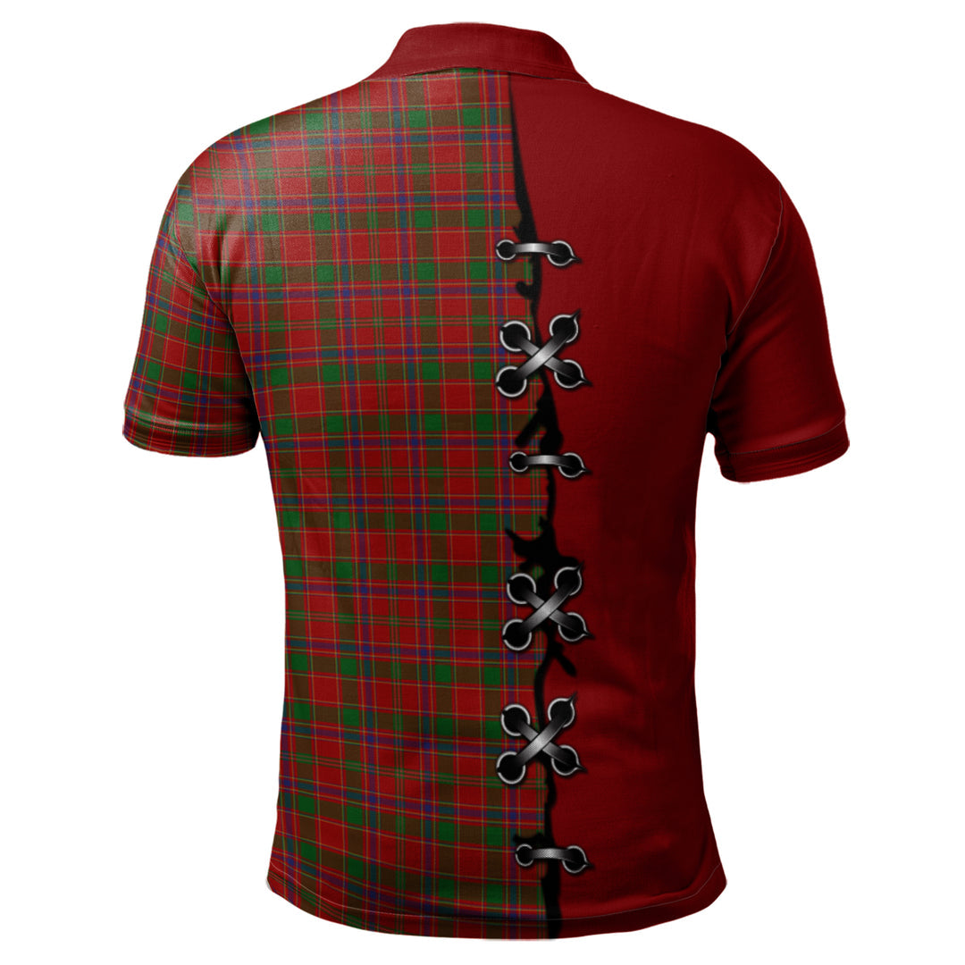 Munro Tartan Polo Shirt - Lion Rampant And Celtic Thistle Style