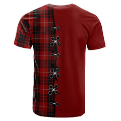 Munro Black and Red Tartan T-shirt - Lion Rampant And Celtic Thistle Style