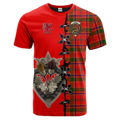 Munro Modern Tartan T-shirt - Lion Rampant And Celtic Thistle Style