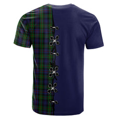 Murray of Atholl Tartan T-shirt - Lion Rampant And Celtic Thistle Style