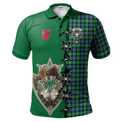 Murray of Atholl Ancient Tartan Polo Shirt - Lion Rampant And Celtic Thistle Style