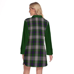 Murray Of Atholl Dress Tartan Women's Lapel Shirt Dress With Long Sleeve