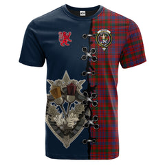 Murray of Tullibardine Tartan T-shirt - Lion Rampant And Celtic Thistle Style