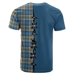 Napier Ancient Tartan T-shirt - Lion Rampant And Celtic Thistle Style