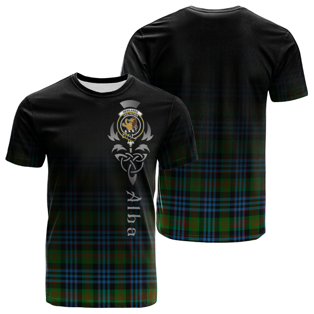 Newlands Of Lauriston Tartan Crest T-shirt - Alba Celtic Style