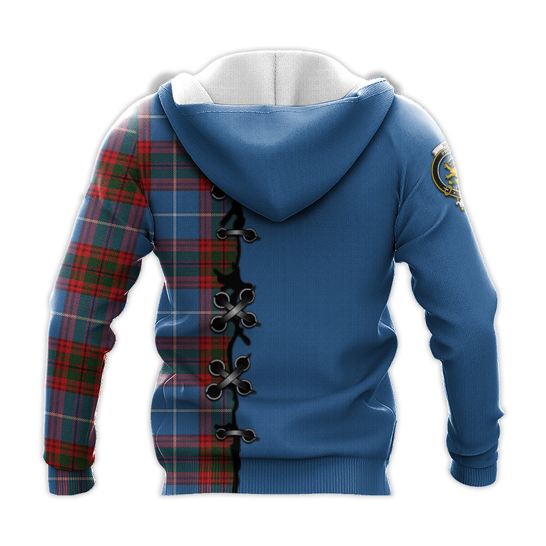 Newton Tartan Hoodie - Lion Rampant And Celtic Thistle Style