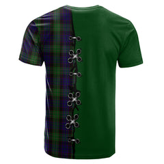 Nicolson Green Hunting Tartan T-shirt - Lion Rampant And Celtic Thistle Style