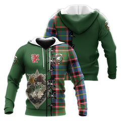 Norvel Tartan Hoodie - Lion Rampant And Celtic Thistle Style