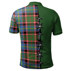 Norvel Tartan Polo Shirt - Lion Rampant And Celtic Thistle Style