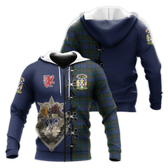NovaScotia District Tartan Hoodie - Lion Rampant And Celtic Thistle Style