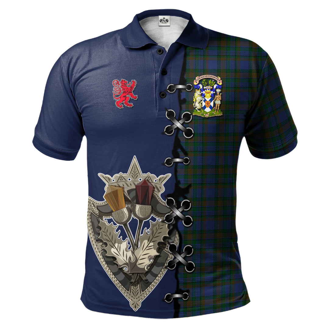 Nova Scotia District Tartan Polo Shirt - Lion Rampant And Celtic Thistle Style