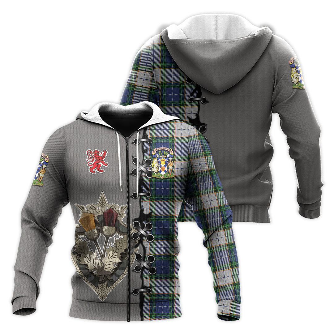 NovaScotia District Dress Tartan Hoodie - Lion Rampant And Celtic Thistle Style