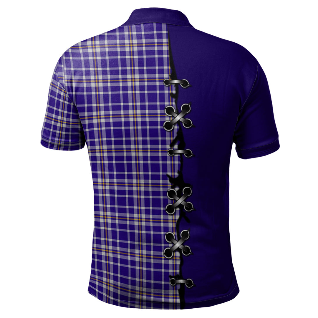Ochterlony Tartan Polo Shirt - Lion Rampant And Celtic Thistle Style