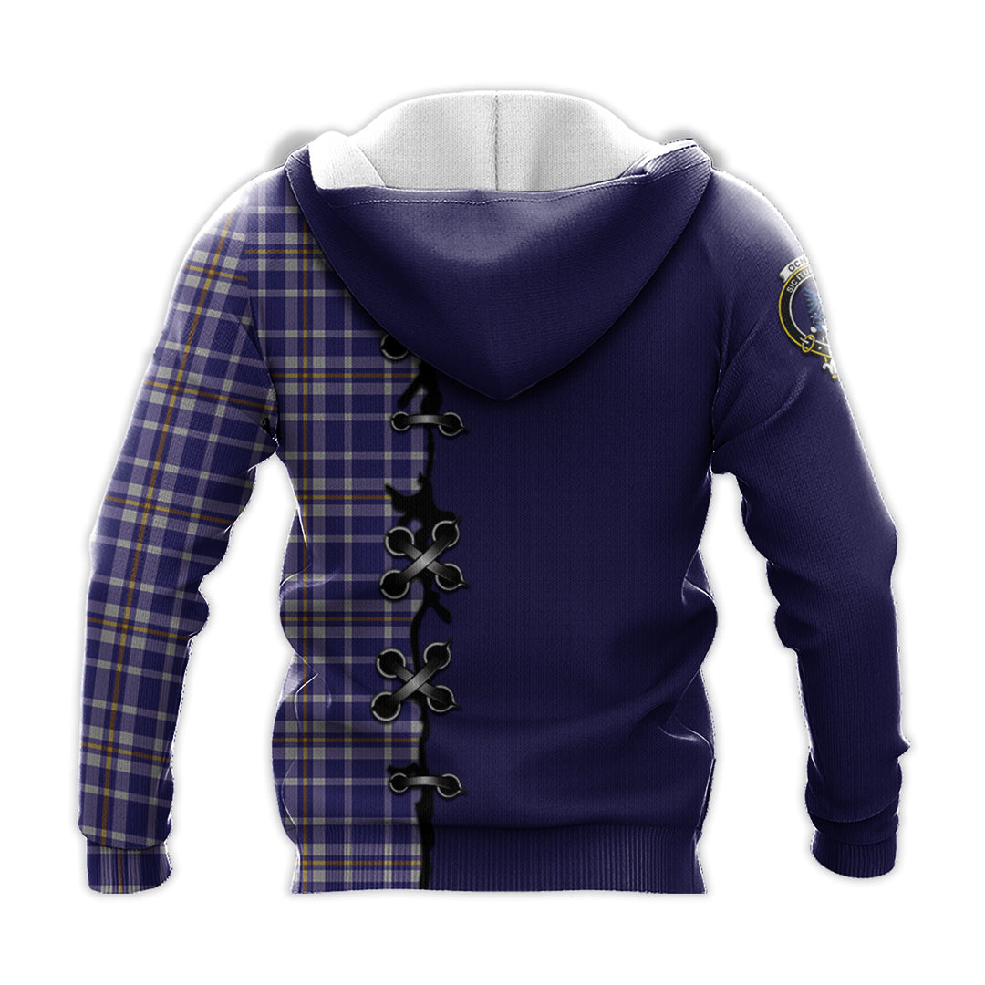 Ochterlony Tartan Hoodie - Lion Rampant And Celtic Thistle Style