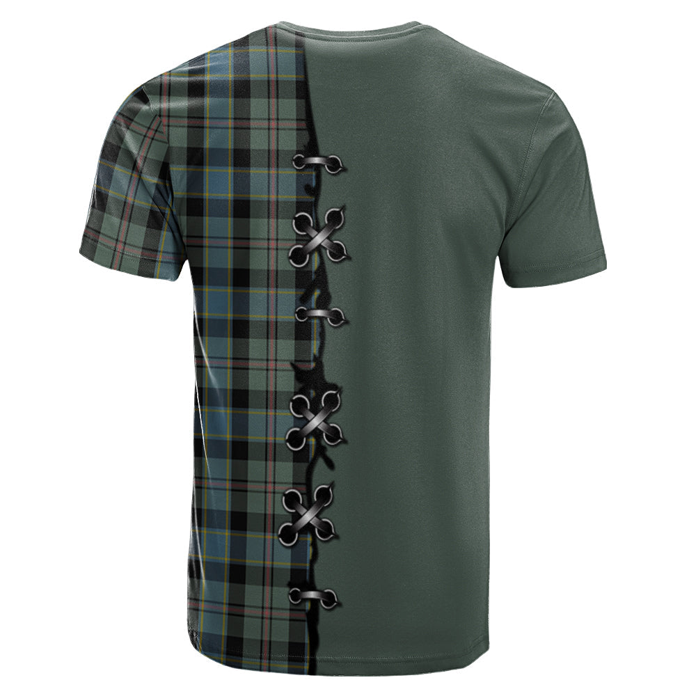 Ogilvie (Ogilvy) Hunting Tartan T-shirt - Lion Rampant And Celtic Thistle Style