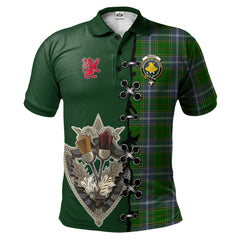 Pringle Tartan Polo Shirt - Lion Rampant And Celtic Thistle Style