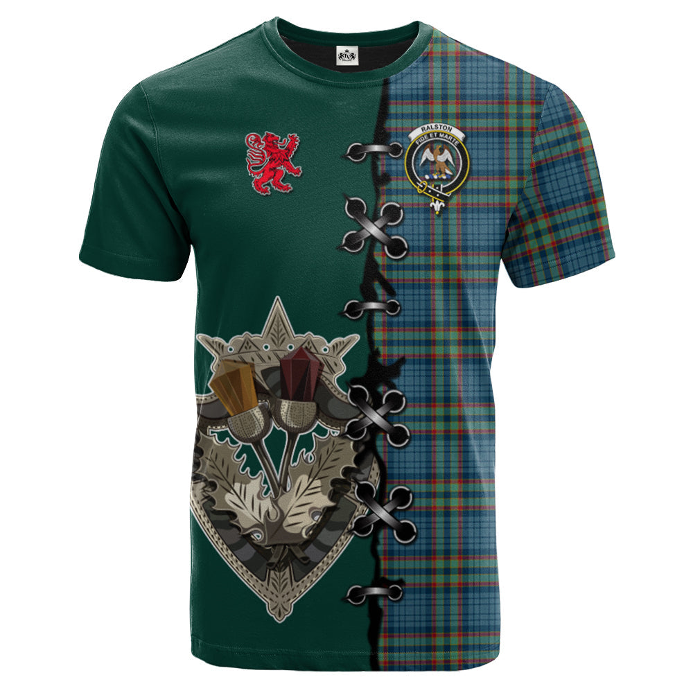 Ralston UK Tartan T-shirt - Lion Rampant And Celtic Thistle Style