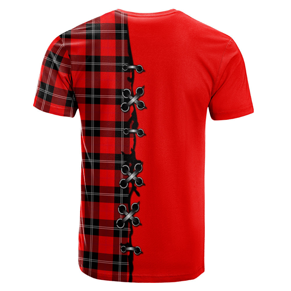 Ramsay Modern Tartan T-shirt - Lion Rampant And Celtic Thistle Style