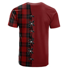 Ramsay Red Tartan T-shirt - Lion Rampant And Celtic Thistle Style