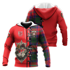 Riddell Tartan Hoodie - Lion Rampant And Celtic Thistle Style