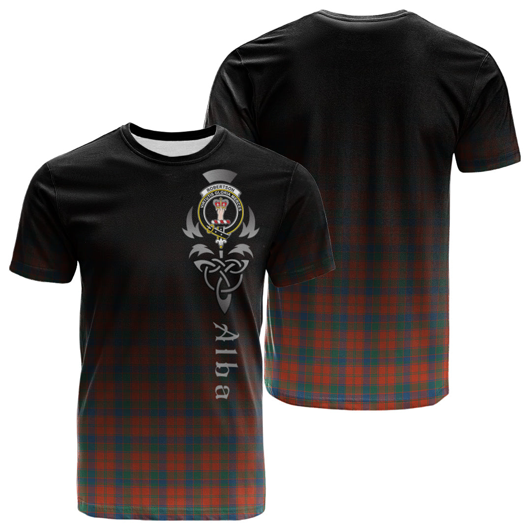 Robertson Ancient Tartan Crest T-shirt - Alba Celtic Style