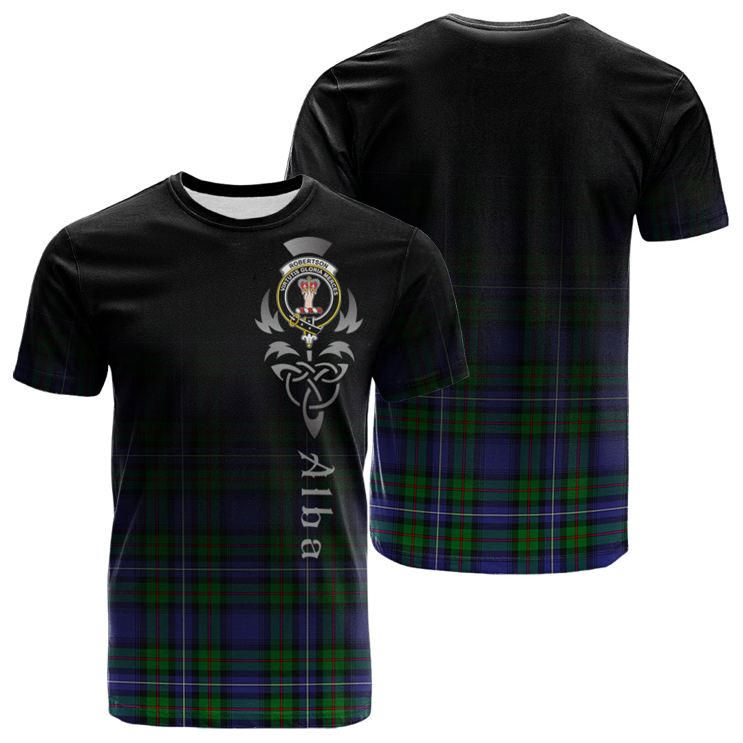 Robertson Hunting Modern Tartan Crest T-shirt - Alba Celtic Style