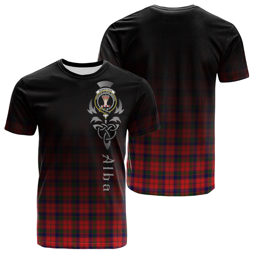 Robertson Modern Tartan Crest T-shirt - Alba Celtic Style