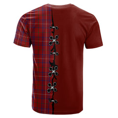 Rose Tartan T-shirt - Lion Rampant And Celtic Thistle Style