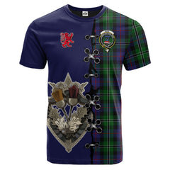 Rose Hunting Tartan T-shirt - Lion Rampant And Celtic Thistle Style