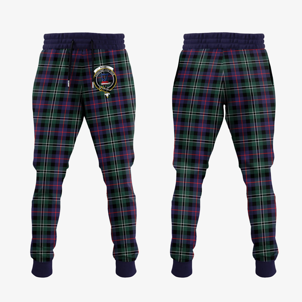 Rose Hunting Modern Tartan Crest Jogger Sweatpants