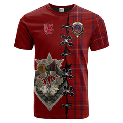 Rose of Kilravock Tartan T-shirt - Lion Rampant And Celtic Thistle Style