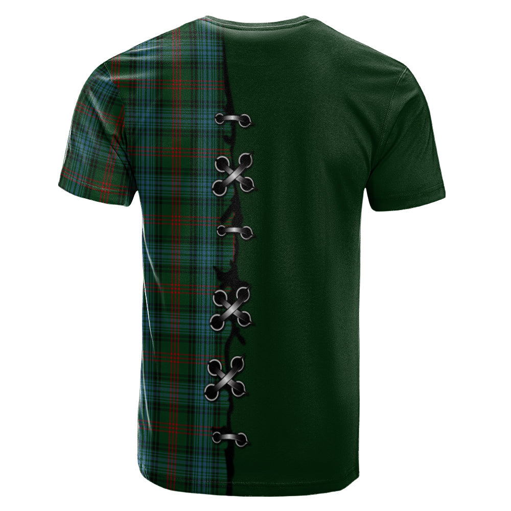 Ross Hunting Tartan T-shirt - Lion Rampant And Celtic Thistle Style