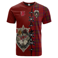 Ross Old Tartan T-shirt - Lion Rampant And Celtic Thistle Style