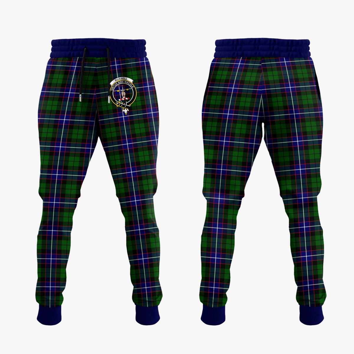 Russell Modern Tartan Crest Jogger Sweatpants