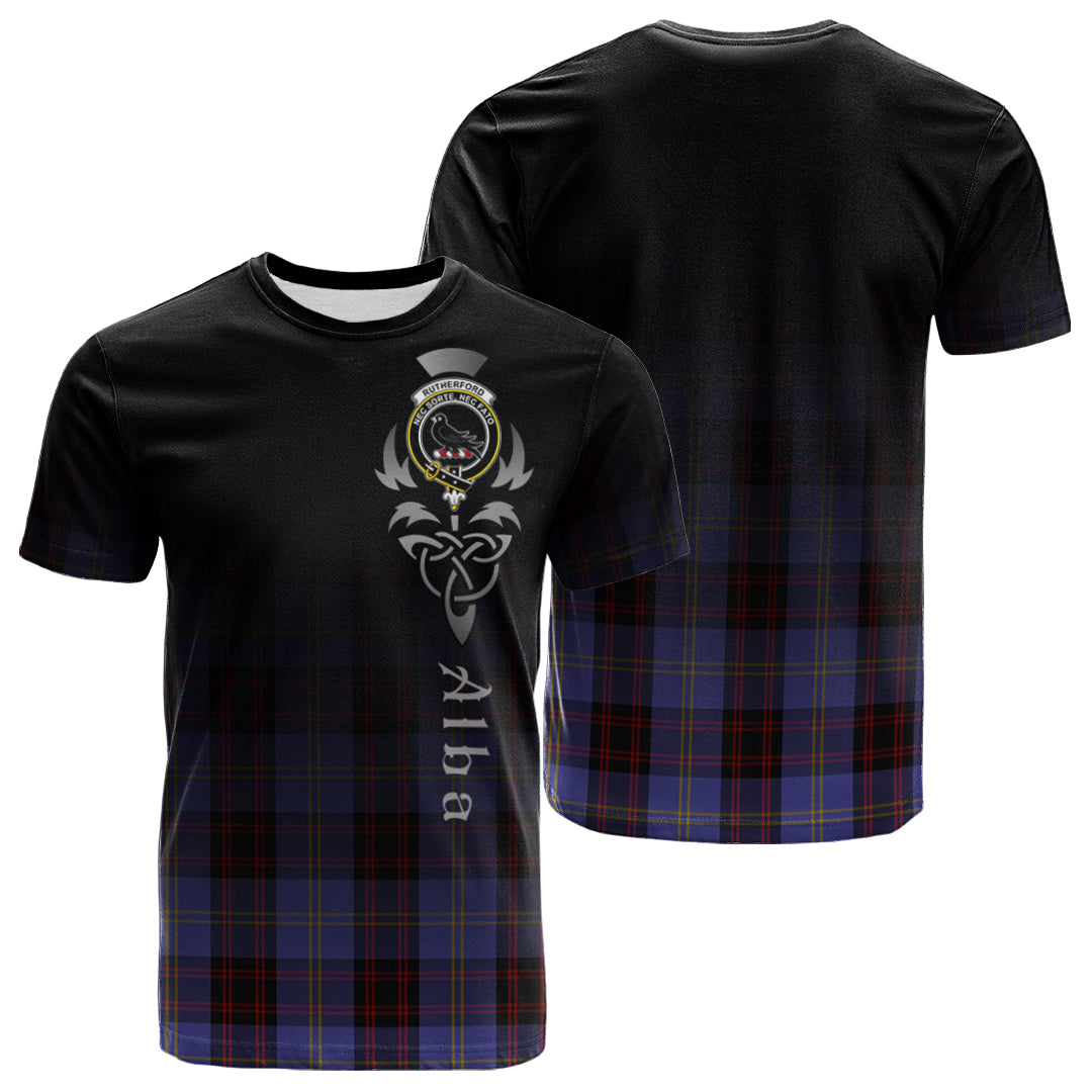 Rutherford Tartan Crest T-shirt - Alba Celtic Style