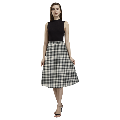 Scott Black & White Ancient Tartan Aoede Crepe Skirt