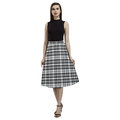 Scott Black & White Modern Tartan Aoede Crepe Skirt