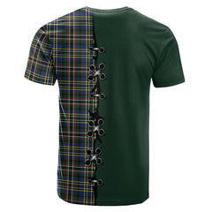 Scott Green Modern Tartan T-shirt - Lion Rampant And Celtic Thistle Style