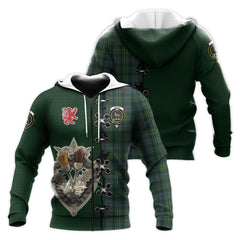 Scott Hunting Tartan Hoodie - Lion Rampant And Celtic Thistle Style
