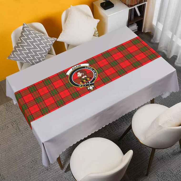 Adair Tartan Crest Table Runner - Cotton table runner