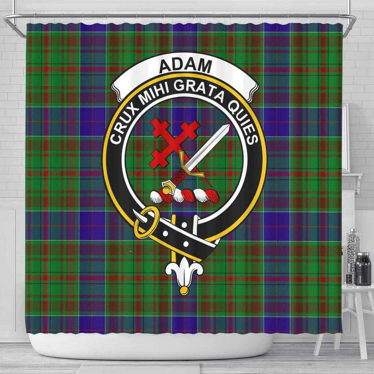 Adam Tartan Crest Shower Curtain