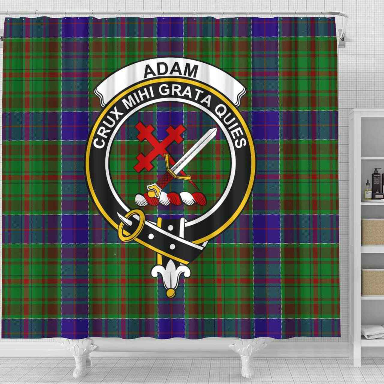 Adam Tartan Crest Shower Curtain