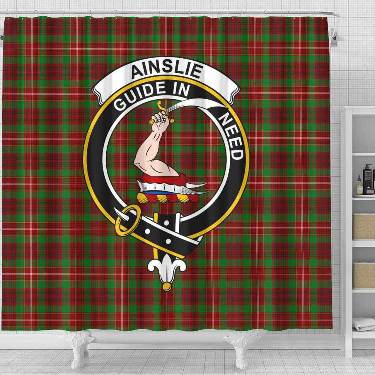 Ainslie Tartan Crest Shower Curtain