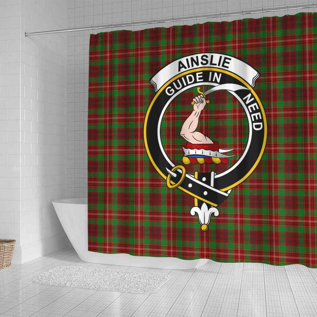 Ainslie Tartan Crest Shower Curtain